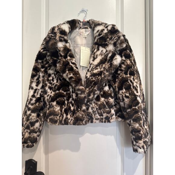 MSRP $100 ✨ Band of the Free “Clarke” Leopard Faux Fur Jacket – Size Medium ✨ - Picture 6 of 8